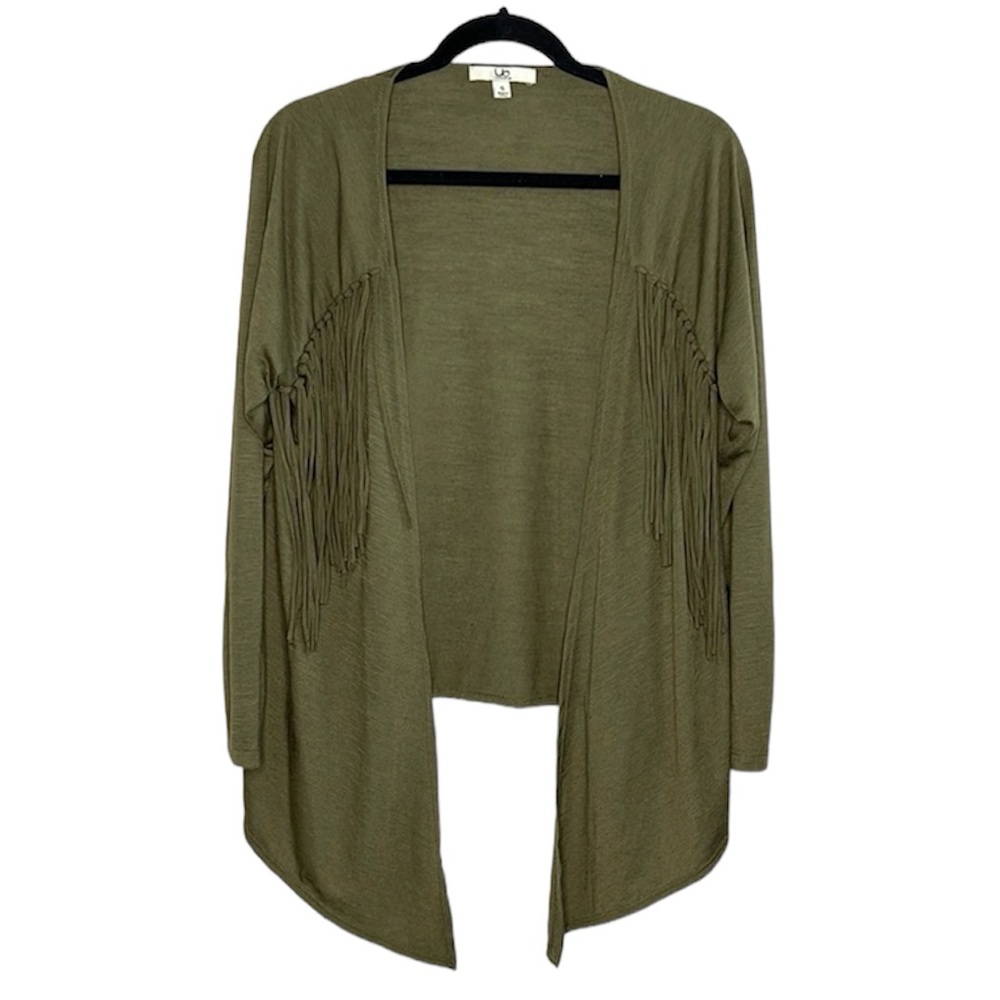Western Fringe Front Green lightweight Modern Cowgirl Cardigan size Small